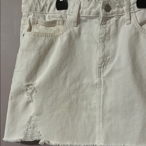 The Drop Mini White Distressed Denim Skirt Minimalist - L - Picture 4 of 5